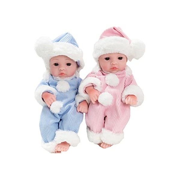 Reborn Baby Dolls réaliste réaliste bébé poupée Soft Vinyl 25cm Reborn Babies Beautiful Twins Boy Girls Girls Childre