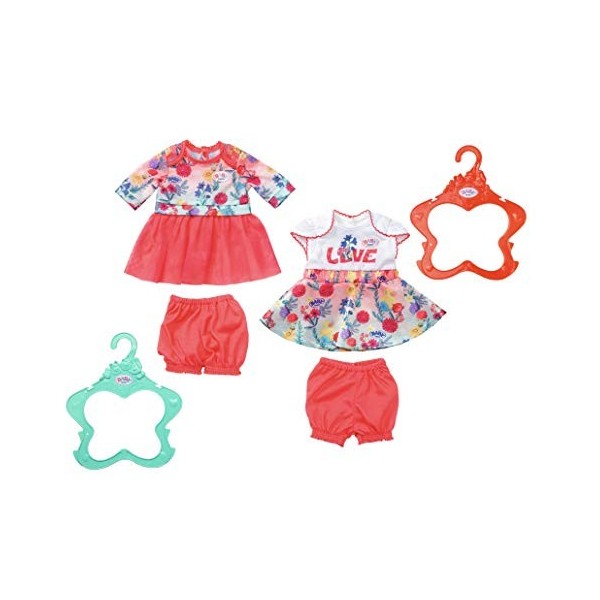 Zapf Baby Born Trend Baby Dresses 2 Ass. 43 cm Ensemble de vêtements pour poupée – Accessoires pour poupée Ensemble de vêtem