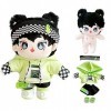 niannyyhouse Poupée en peluche humaine nue de 20 cm - Bandeau vert à capuche - Pantalon - Chaussures Kpop - Vêtements de poup