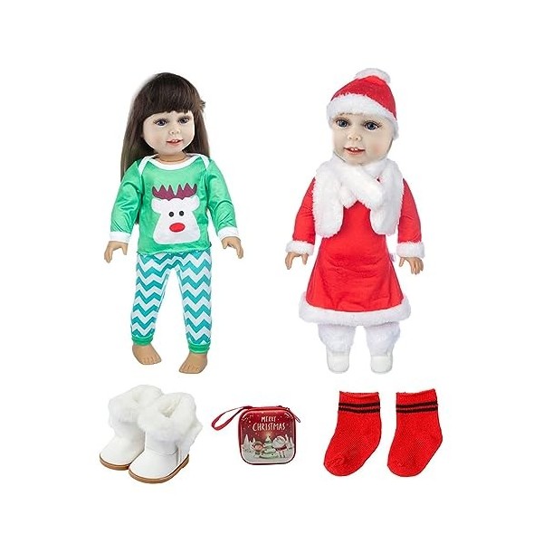 Vêtements et accessoires festifs pour poupées de 18 pouces pour filles 45 cm Tenue de Noël avec articulations à billes et bot