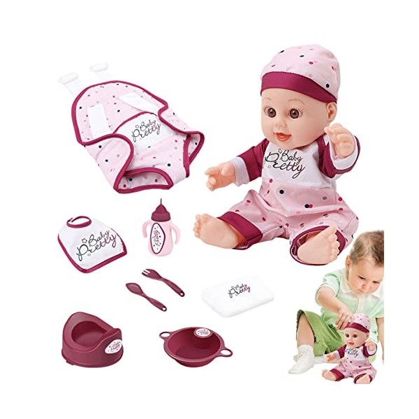 Poupées en vinyle - Accessoires de poupée renaissante - Poupées de bébés nouveau-nés, poupées de bébés réalistes en Silicone,