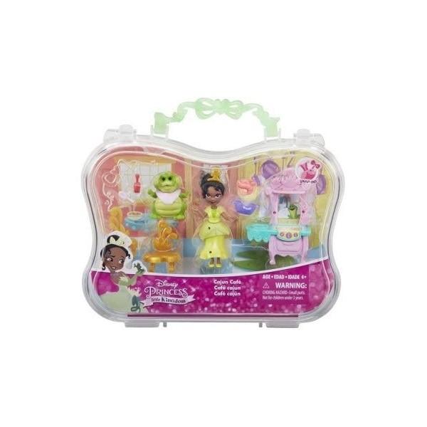 Coffret pour Disney Princess - poupée Tiana et lheure du café - Set Jouet Fille : Mini poupée et Accessoires + 1 Carte Tigre