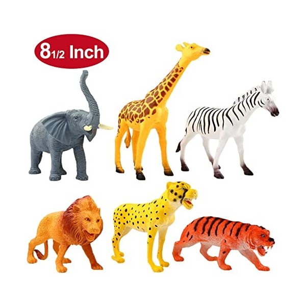 Ensemble de Jouets dAnimaux de la Jungle, Bambins, Animaux en Plastique Fête Préférés Apprentissage Ressource Forêt Petite F