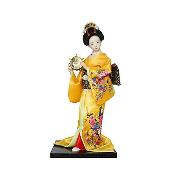 Siunwdiy 12 Pouces Mini-Japonais de Collection dart de poupée Geisha, avec Kimono Vintage Traditionnel, Cadeau créatif pour 