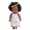 Vakitar 11,8 Pouces Peau Noire Cheveux Bouclés Simulation Fille Africaine Bébé Poupée Enfant Rôle Jouer Jouet Cadeau, pour La