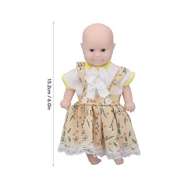 Reborn Baby Doll, 6inch Silicone Girl Doll Réaliste Nouveau-né Bébé Poupées Cadeau pour EnfantsPoupées humanoïdesPoupée en Fo