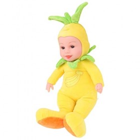 Poupée de musique électrique, jaune banane 3 lumières en polyester, poupée électrique intelligente pour chambre à coucher