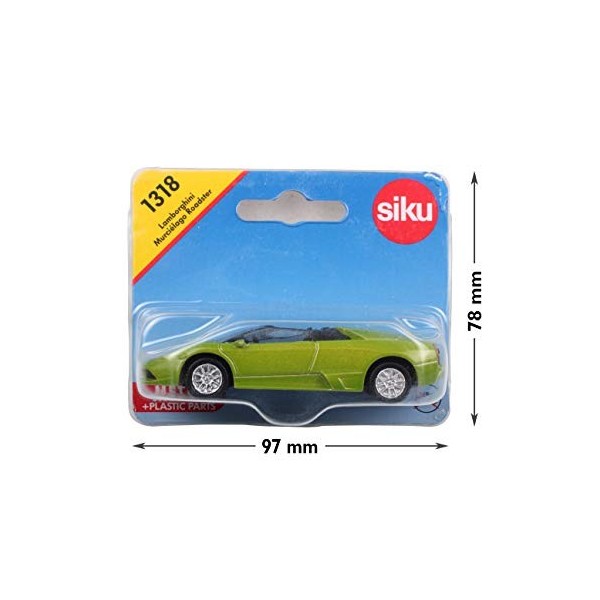 siku 1318, Lamborghini Murciélago Roadster, Métal/Plastique, Vert, Voiture jouet pour enfants