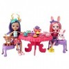 Enchantimals Coffret Le Goûter Enchanté, avec mini-poupées Danessa Biche et Bree Lapin, 2 mini-figurines animaux et accessoir