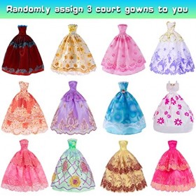 ebuddy Ensemble de 49 pièces de vêtements et accessoires pour poupées de 11.5 pouces contient 3 robes longues, 4 hauts, 4 pan