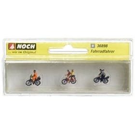 Noch - 36898 - Modélisme Ferroviaire - Cyclistes - 4 Figurines + 3 Bicyclettes