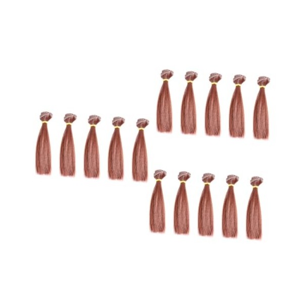 VILLCASE 15 Pcs Bjd Poupées Barberries Cheveux Poupée DIY Poupée Perruque Poupée Cheveux Poupée Queue De Cheval Perruque Droi