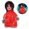 FEIP Poupée de Marche effrayante, poupée de Marche effrayante dhalloween en Plastique hantée, décoration de Bar pour la fête