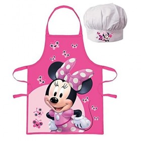 Tablier + Toque Disney Minnie Déguisement cuisine enfant 3 à 8 ans Rose