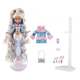 Mermaze Mermaidz Winter Waves - KISHIKO - Avec 1 poupée sirène, 1 nageoire avec changement de couleur, 1 queue remplie de pai