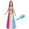 Barbie Dreamtopia poupée princesse Arc-en-ciel sons et lumières chantante avec cheveux blonds de 15 cm, fournie avec brosse, 
