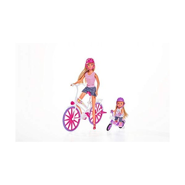 Simba - Steffi Love Promenade à Vélo avec Evi - Poupée Mannequin 29cm + Mini Poupée 12cm - 105733045