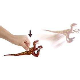 Jurassic World : la Colo du Crétacé, petite figurine articulée dinosaure Vélociraptor Rouge Attaque Sauvage, jouet pour enfan