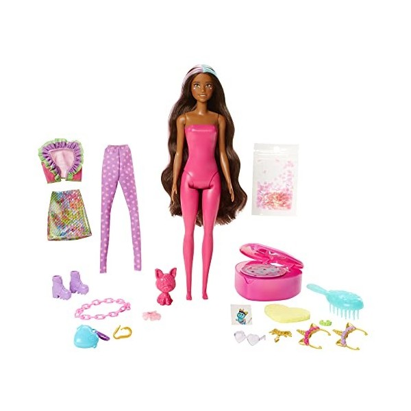 Barbie Color Reveal coffret Licorne Fantastique, poupée avec 25 éléments surprises, 16 sachets mystères, modèle aléatoire, jo