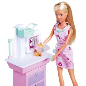 STEFFI LOVE Simba Vétérinaire - Poupée Mannequin 29cm - Table dAuscultation et 8 Accessoires Docteur Animaux - 105733653