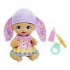 My Garden Baby poupée bébé Lapin Premières dents, 30 cm, poupon avec 3 accessoires et tenue 2 en 1, bonnet mauve, jouet pour 