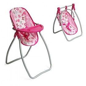 Moni Chaise Haute de poupée Ours 9397C Ceinture de sécurité évidement de Tasse