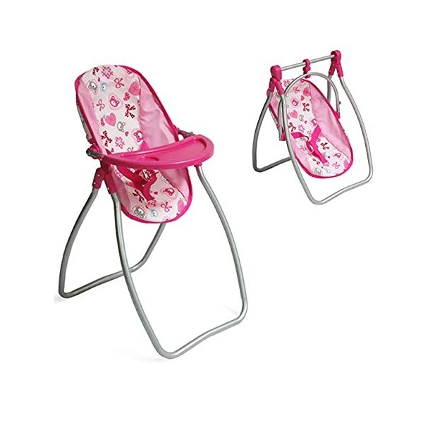 Moni Chaise Haute de poupée Ours 9397C Ceinture de sécurité évidement de Tasse