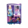 Coffret pour Barbie Star de Cinema + Loge de Maquillage - 7 Accessoires - Set poupée Mannequin et Carte Animaux