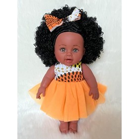 Poupée noire africaine pour enfants à offrir | Jouet de 30 cm à offrir en cadeau de Noël ou Anniversaire | Bébé fille afro au