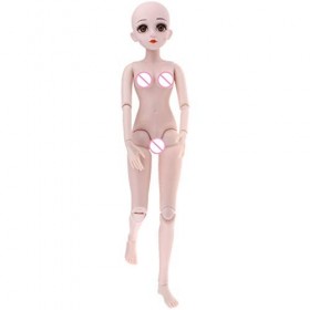 P Prettyia 1/3 Corps de Poupée Nue 13 Articulations + Tête de Poupée Doll Articulée DIY Bricolage