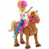 Barbie et Mini Poney Brun Clair avec Selle Rose - FHV63