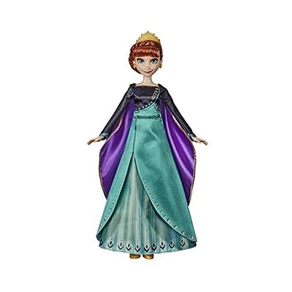 Disney La Reine des Neiges 2 - Poupee Princesse Disney Anna chantante français en Tenue de Reine - 27 cm