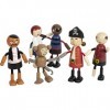 small foot Poupées Souples Figurines en Bois, 5 Pirates et 1 Singe, Flexibles, dès 3 Ans, 12412 Monkey Toys, Multicolore