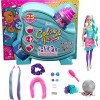 Barbie Color Reveal Paillettes! coffret Coiffures, poupée avec 25 éléments surprises dont 10 accessoires pour ses cheveux, jo