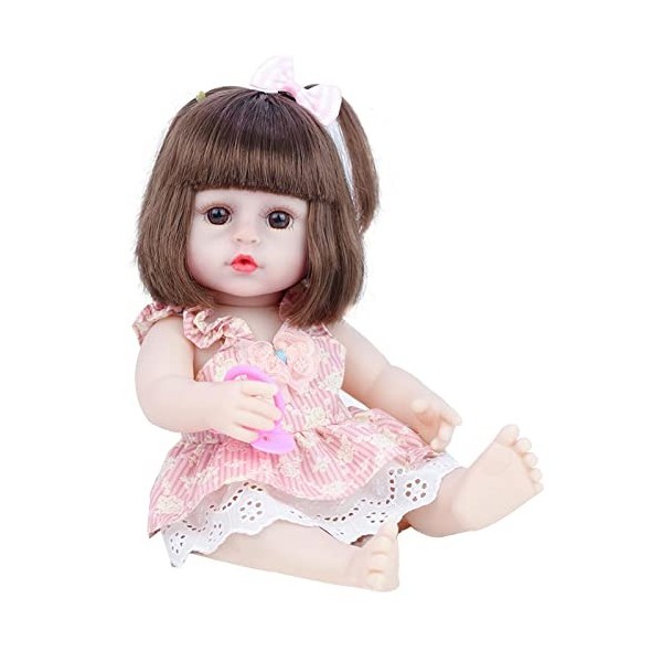 yanjing Poupée bébé réaliste de 15 Pouces - Jouets de poupée rotatifs pour Enfants avec tétine, biberon, Couche - Cosplay Mot