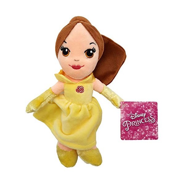 Belle 30cm Princesse Peluche Poupée Disney Princess Cheveux Bruns Robe Jaune Belle et la Bête