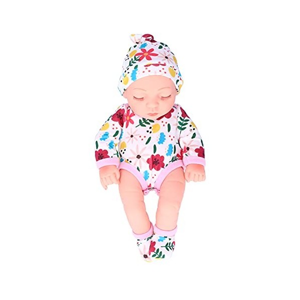 Vakitar Poupée Mignonne en Vinyle simulé Reborn Baby Doll Kid Cadeau danniversaire avec des vêtements colorés 25 cm, pour la