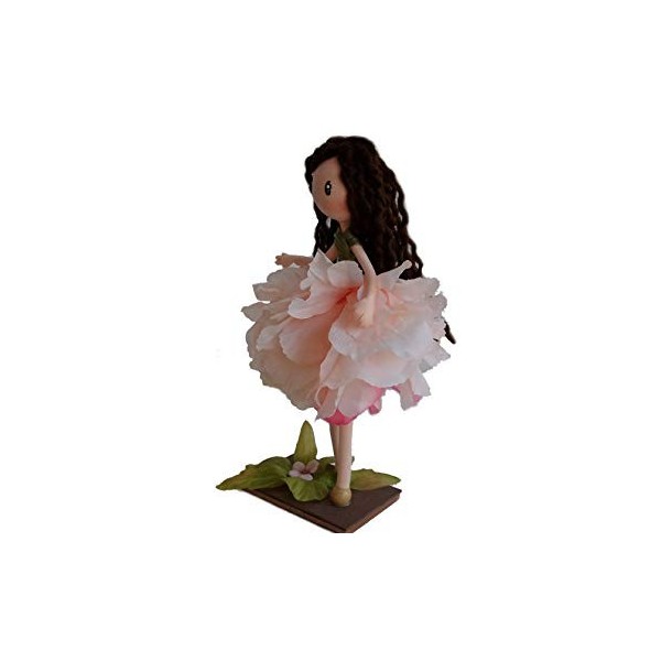 Figurine fée - Poupée fée des fleurs - Pivoine - Déco anniversaire princesse - Poupée de fleur
