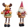 Totority 2 Pcs Assis Père Noël Bonhomme De Neige Renne Figurines De Noël Décorations De Noël Intérieur Décor À La Maison Noël