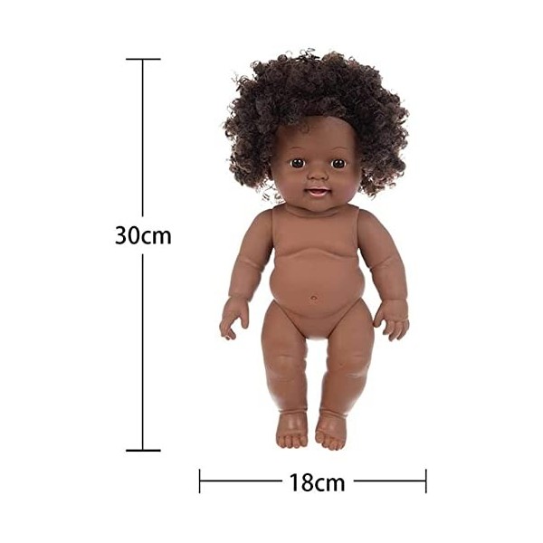 Aeromdale Poupée noire pour fille de 30 cm - Poupée africaine américaine avec col nu - Jupe supérieure - Vêtements pour enfan