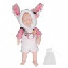 Alomejor Reborn Baby Doll 6in Soft Silicone Safe Real Touch Solid Infant Girl Doll avec des Vêtements