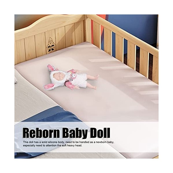 Alomejor Reborn Baby Doll 6in Soft Silicone Safe Real Touch Solid Infant Girl Doll avec des Vêtements