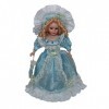 BESSTUUP Élégante poupée victorienne en céramique de 40 cm avec robe bleu clair