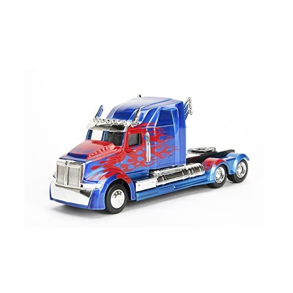 Jada Toys Transformers T5 Optimus Prime Western Star 5700 Ex Phantom Voiture de Die-cast Échelle 1/32 Bleu/Rouge