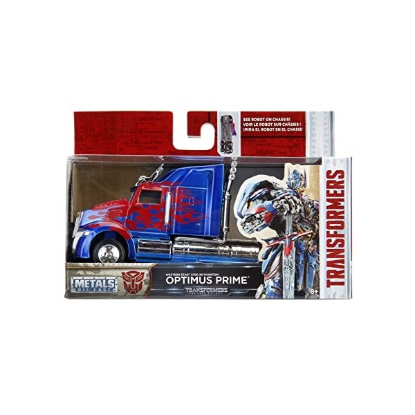 Jada Toys Transformers T5 Optimus Prime Western Star 5700 Ex Phantom Voiture de Die-cast Échelle 1/32 Bleu/Rouge