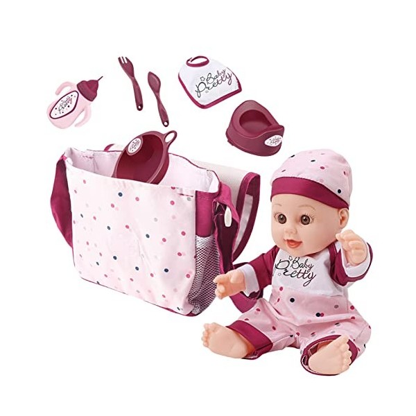 ORTUH Poupée bébé en Vinyle Souple, Poupées bébé Mignonnes poupée bébé Fille réaliste avec vêtements et poupée, Enfants Poupé