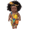 Aeromdale Poupée noire pour fille de 30 cm avec bandeau - Combinaison - Vêtements pour enfants - Cadeau danniversaire - B