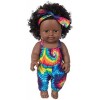 Aeromdale Poupée noire pour fille de 30 cm avec bandeau - Combinaison - Vêtements pour enfants - Cadeau danniversaire - B