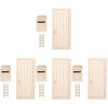 SEWACC 5 Ensembles Modèle Miniature Meubles De Maison Miniature Porte Mini-Villa Modèle De Meuble Porte De Maison Miniature S