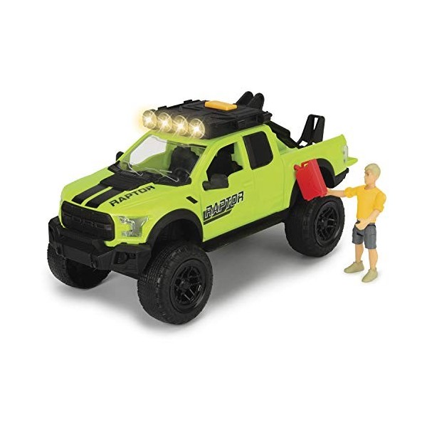 Dickie - Coffret VTT - Figurine Cycliste - Nombreux Accessoires - Véhicule Ford Raptor avec Sons et Lumières - Dès 3 Ans - 20